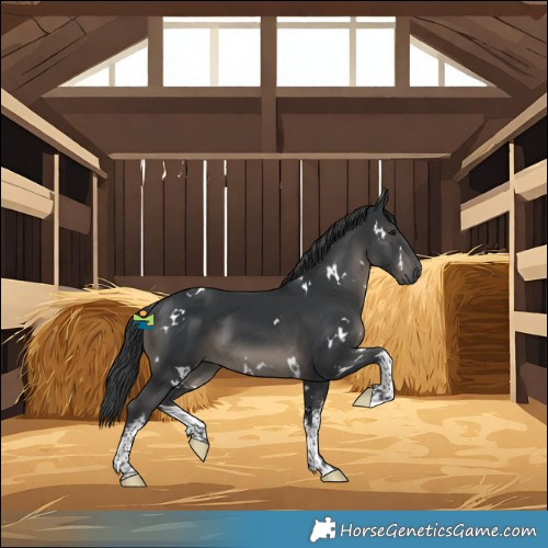 Horse Color:White Spotted Black 