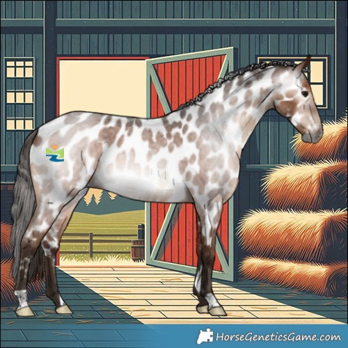 Horse Color:Gray Bay Roan Near Leopard 