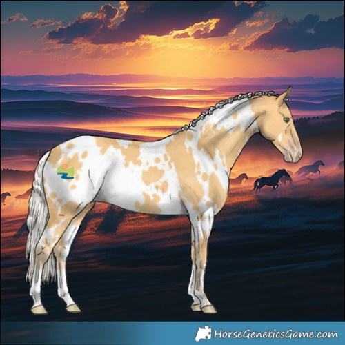 Horse Color:White Spotted Silver Amber Cream Champagne 