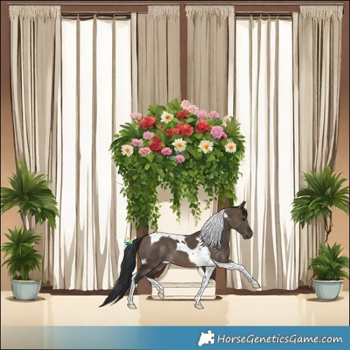 Horse Color:Brown Dun Tobiano 
