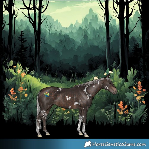 Horse Color:White Spotted Silver Brown Tobiano