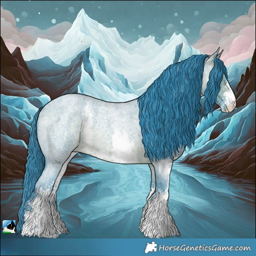 Horse Color:Watercolor Brown Ice Roan Sabino 