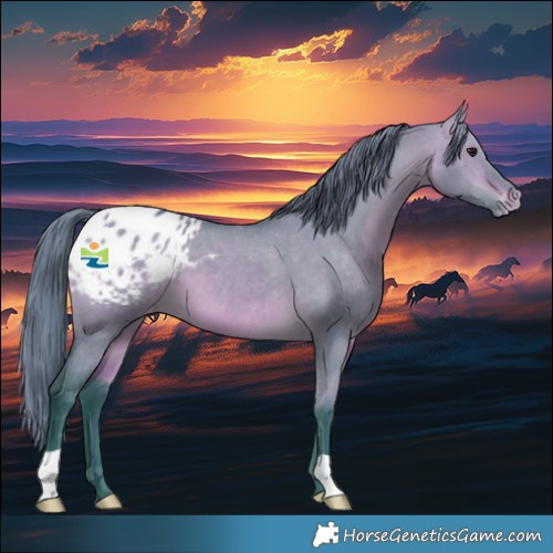 Horse Color:Watercolor Bay Dun Appaloosa 
