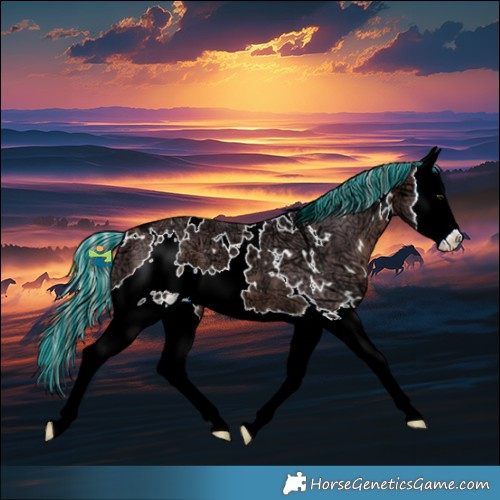 Horse Color:Painted Watercolor White Spotted Silver Bay Ice Splash 