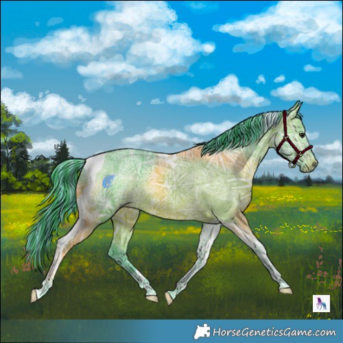 Horse Color:Painted Watercolor Bay Ice Tobiano 