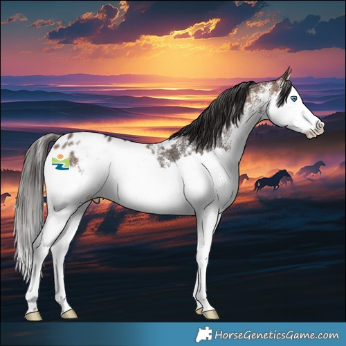 Horse Color:White Spotted Brown Splash Skewed Appaloosa 