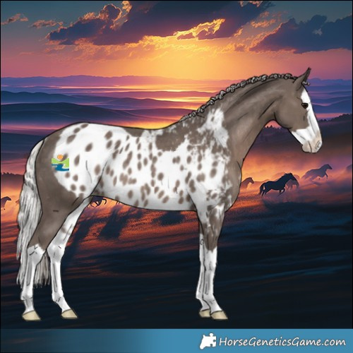 Horse Color:Silver Black Splash Skewed Appaloosa Rabicano 