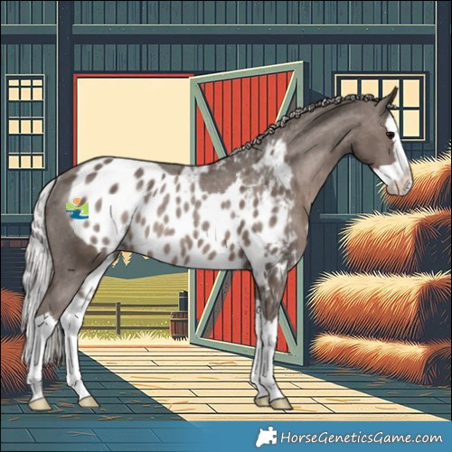 Horse Color:Silver Black Splash Skewed LP Spotted Rabicano 