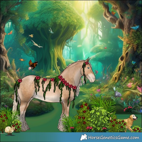 Horse Color:White Spotted Chocolate Palomino Pearl Rabicano