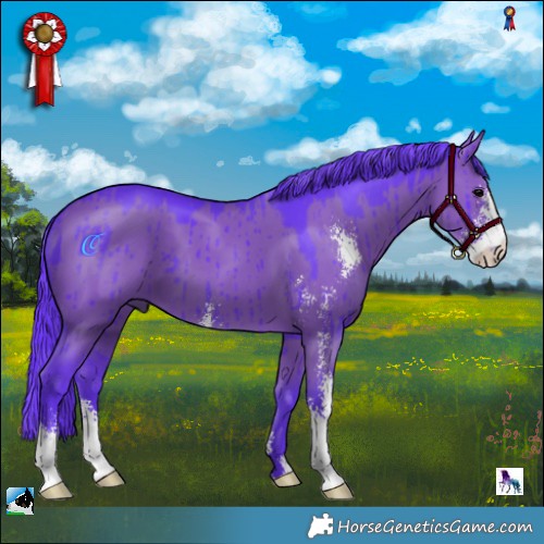 Horse Color:Watercolor Grullo Sabino Brindle 
