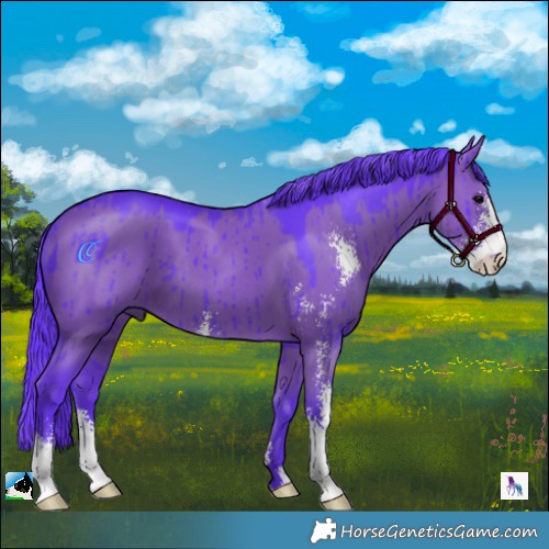 Horse Color:Watercolor Grullo Sabino Brindle 
