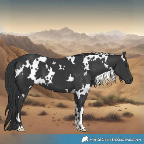 Horse Color:White Spotted Black 