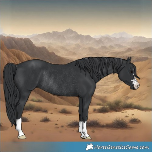 Horse Color:Black Rabicano 