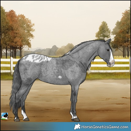 Horse Color:Blue Roan Merle Splash Frame Skewed LP Spotted