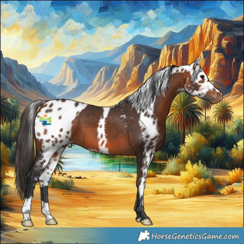 Horse Color:Bay Skewed Appaloosa 