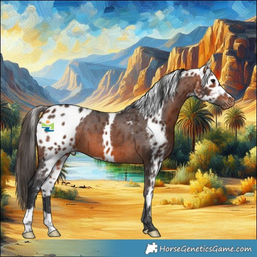 Horse Color:Bay Skewed Appaloosa