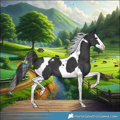 Horse Color:Black Splash Tobiano Appaloosa
