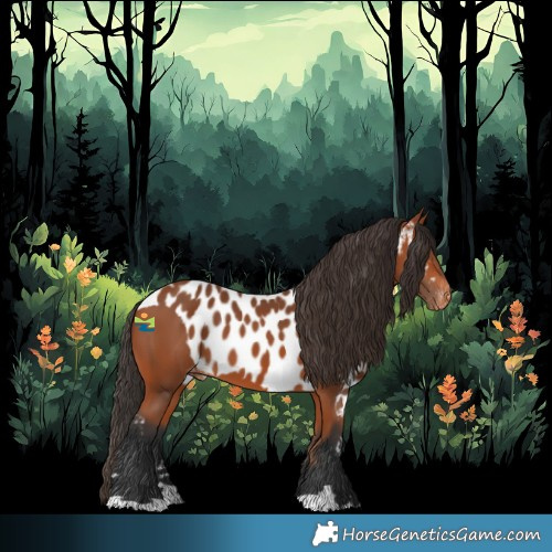 Horse Color:Bay Skewed Appaloosa 