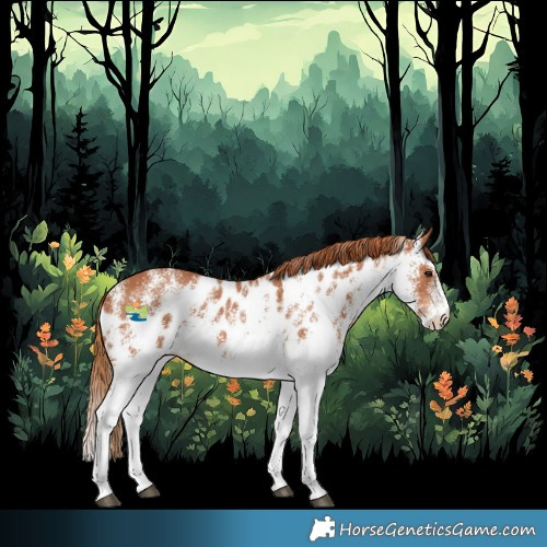 Horse Color:White Spotted Chestnut Skewed Appaloosa 
