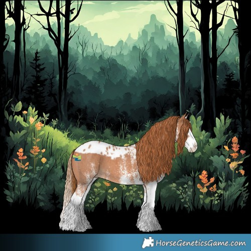 Horse Color:White Spotted Chestnut Splash Skewed Appaloosa 