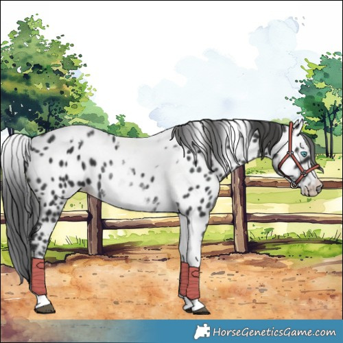 Horse Color:White Spotted Black Splash Tobiano Frame Appaloosa 