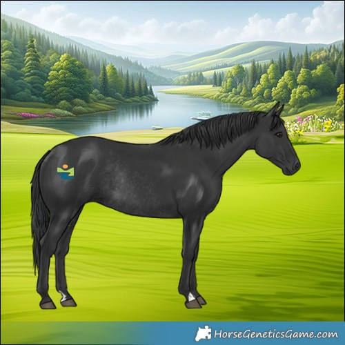 Horse Color:Black Rabicano 