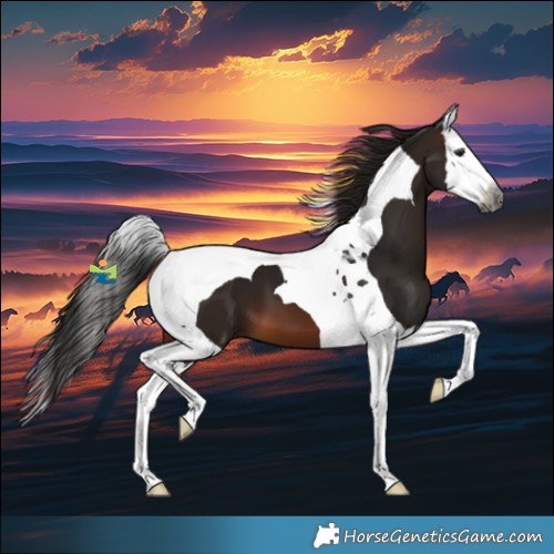 Horse Color:Gray Brown Splash Tobiano