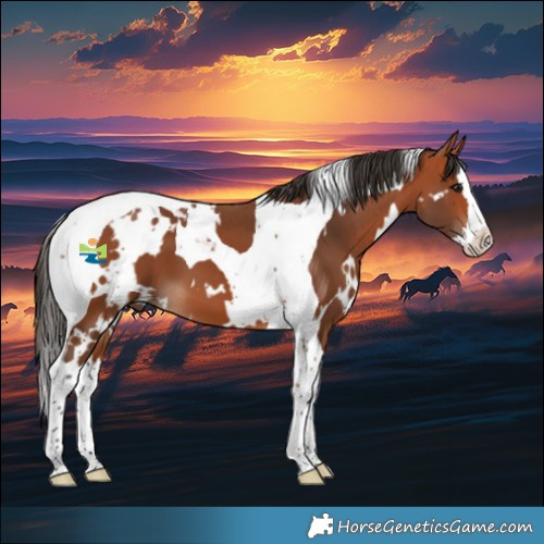 Horse Color:White Spotted Bay Splash Tobiano