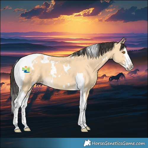Horse Color:White Spotted Buckskin Splash Tobiano