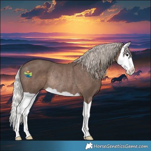 Horse Color:Silver Black Splash Rabicano