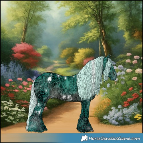 Horse Color:Watercolor White Spotted Silver Brown Chinchilla Ice 