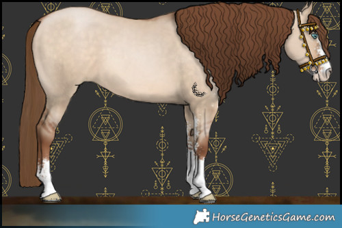 Horse Color:Brown Pearl Dun Sabino 