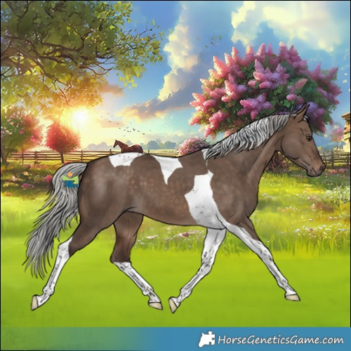 Horse Color:Silver Brown Dun Tobiano