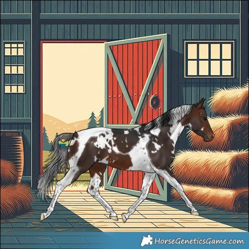 Horse Color:White Spotted Bay Tobiano 