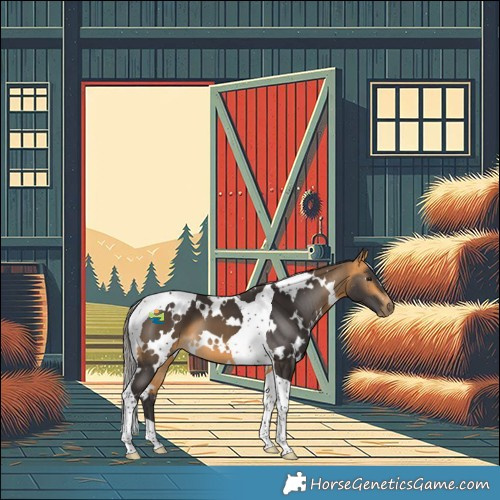 Horse Color:White Spotted Buckskin Tobiano 