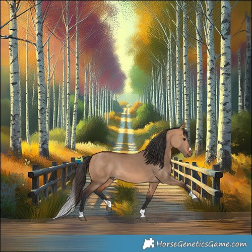 Horse Color:Bay Dun Rabicano 