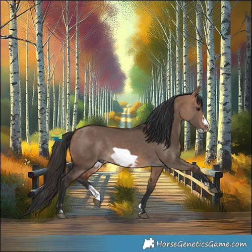 Horse Color:Bay Dun Sabino Frame Rabicano 