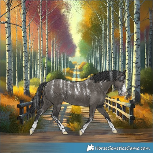 Horse Color:Powder White Grullo