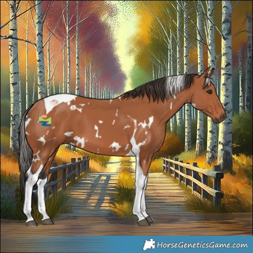 Horse Color:White Spotted Bay Tobiano 