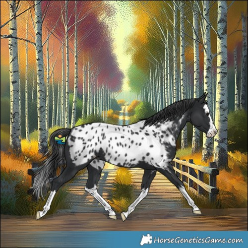 Horse Color:Black Splash Appaloosa Rabicano