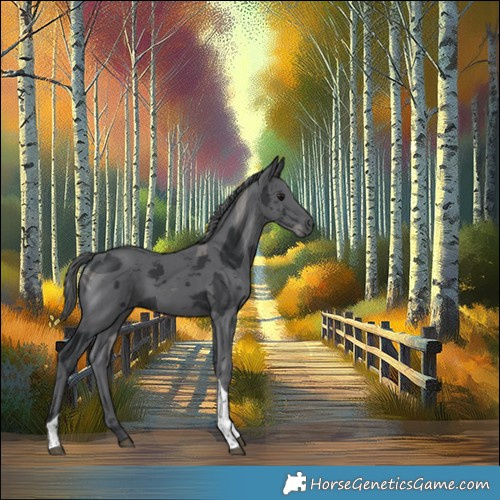 Horse Color:Black Merle Tobiano Rabicano 