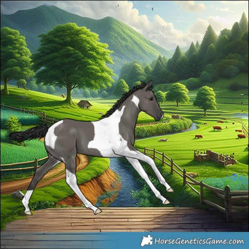 Horse Color:Grullo Tobiano 