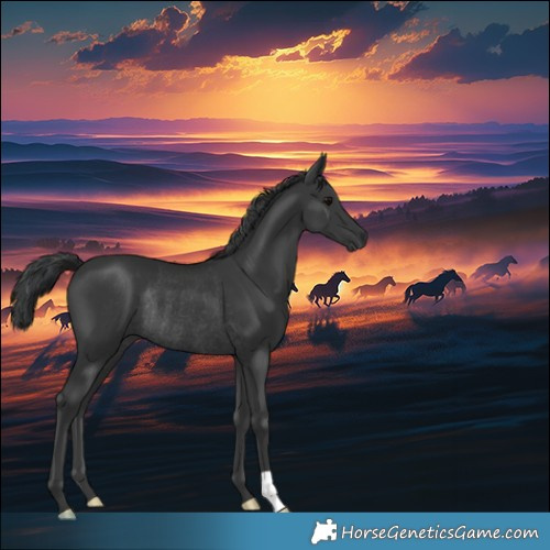 Horse Color:Black Rabicano 