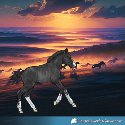 Horse Color:Black Rabicano 