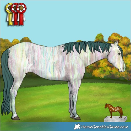 Horse Color:Watercolor White Spotted Brown Ice Dun