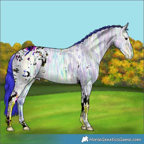 Horse Color:Watercolor White Spotted Brown Ice Dun Tobiano 