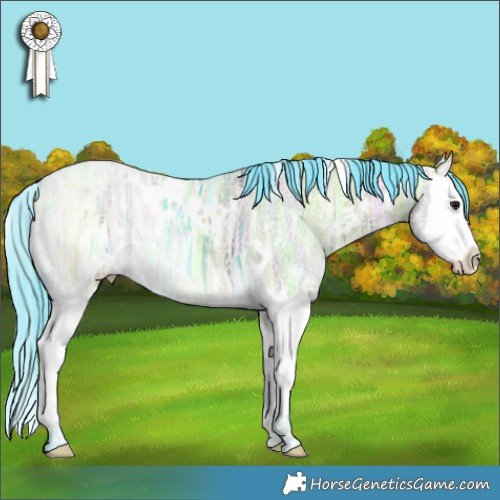 Horse Color:Watercolor White Spotted Brown Ice Dun Splash