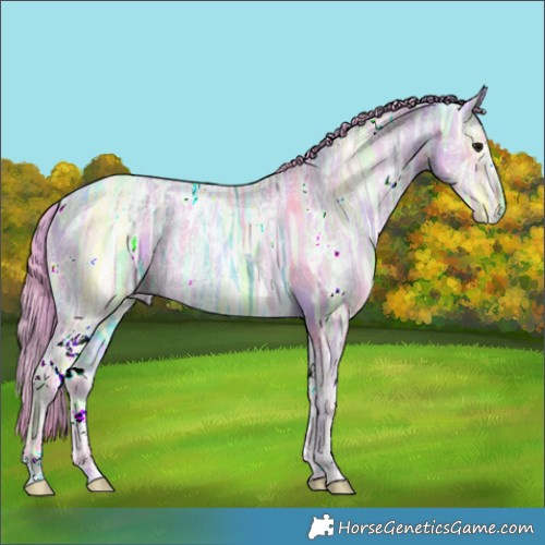 Horse Color:Nacre Watercolor White Spotted Brown Ice 
