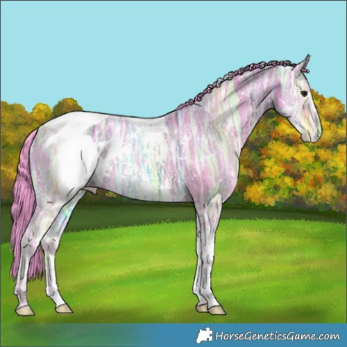 Horse Color:Watercolor White Spotted Brown Ice Dun Tobiano