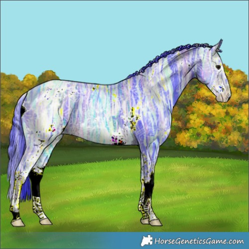 Horse Color:Watercolor White Spotted Brown Ice Splash 